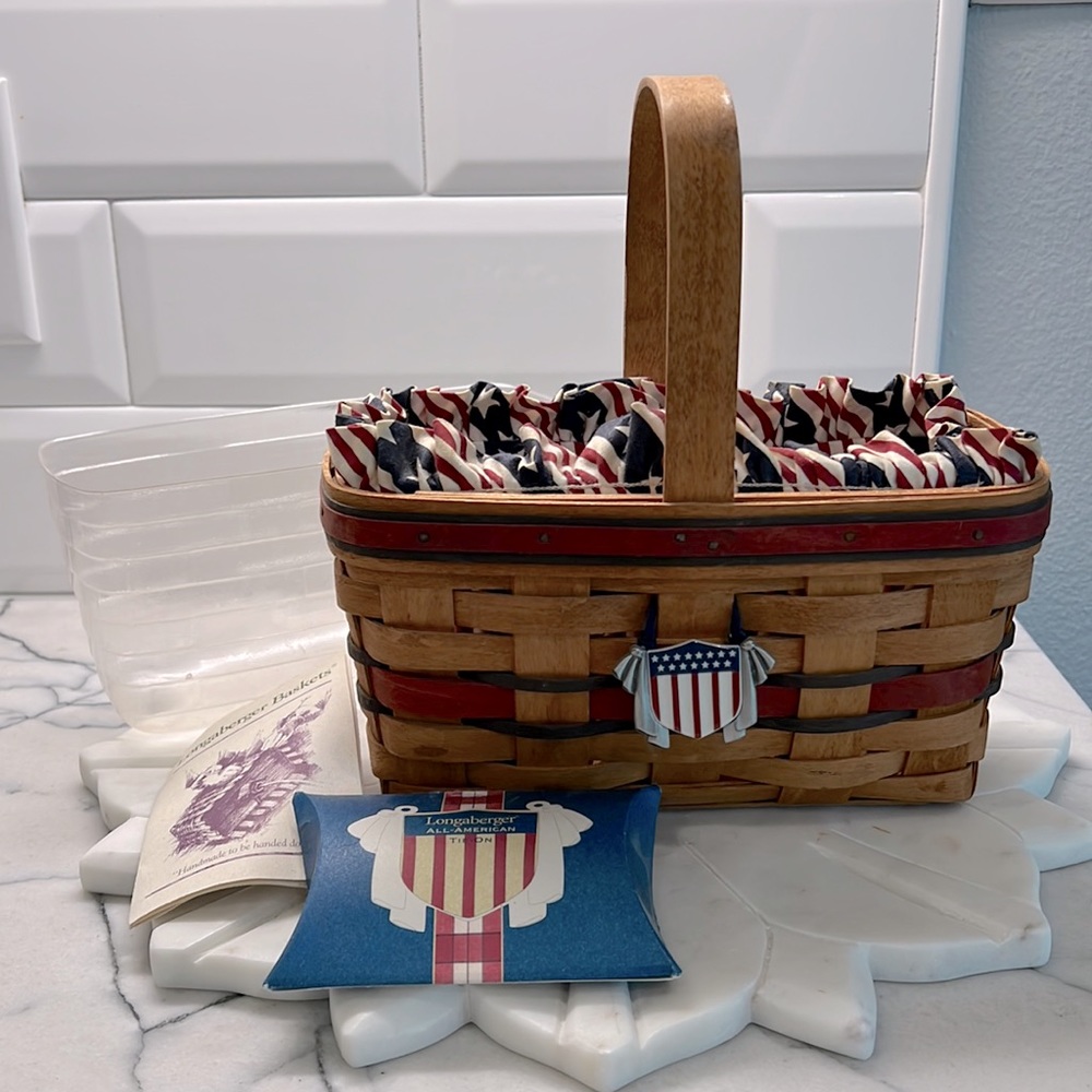 Rare Longaberger 1994 All-American Candle Basket Combo
